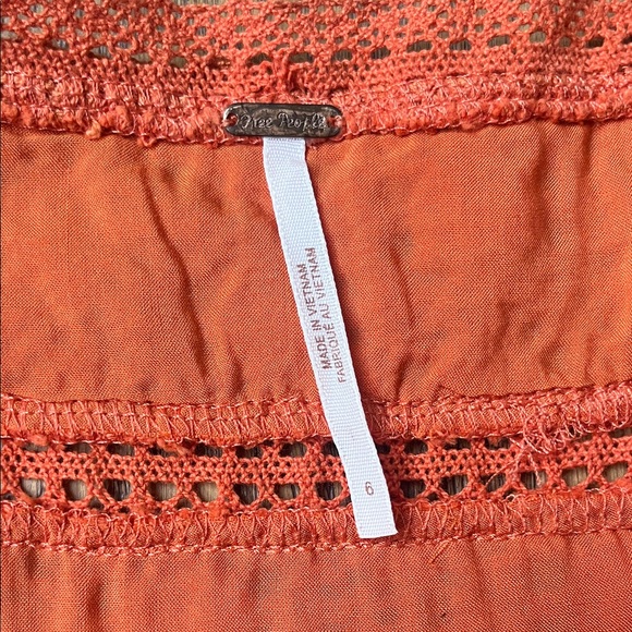 Free People cross my heart Vibrant Orange Lace Mini Dress - Picture 4 of 6